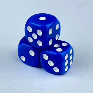 Dé bleu opaque classique
