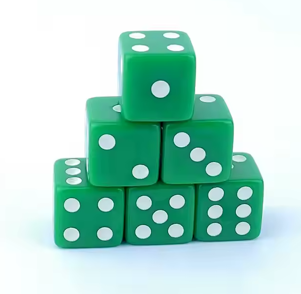 Dé vert opaque classique